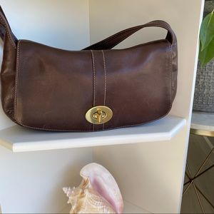 Coach Brown leather Ergo Flap Hobo Shoulder Bag